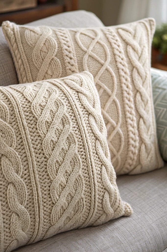 Cozy Knit Throw Pillows