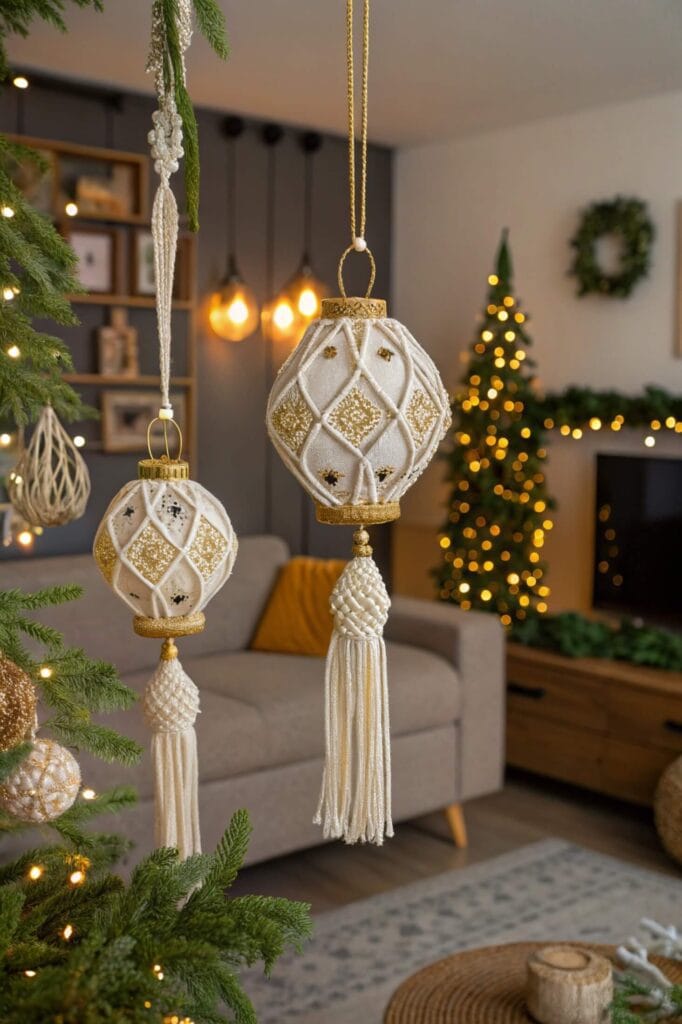 Boho Macrame Christmas Ornaments