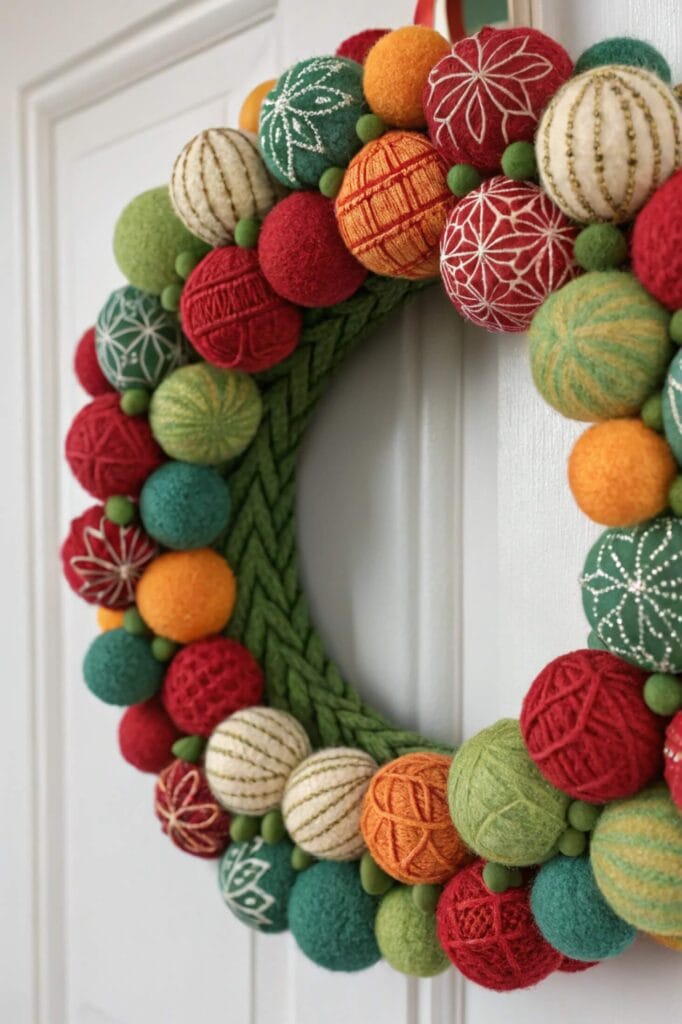 Festive Poinsettia and Pine Wreath