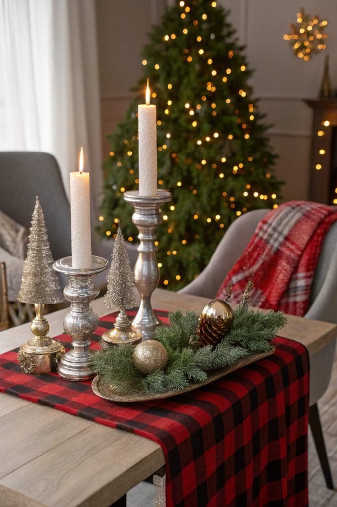 Festive Buffalo Check Table Runner