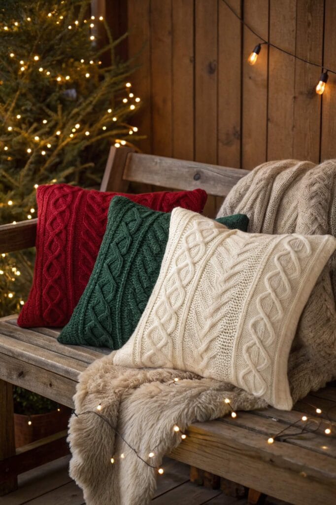 Cozy Cable Knit Throw Pillows