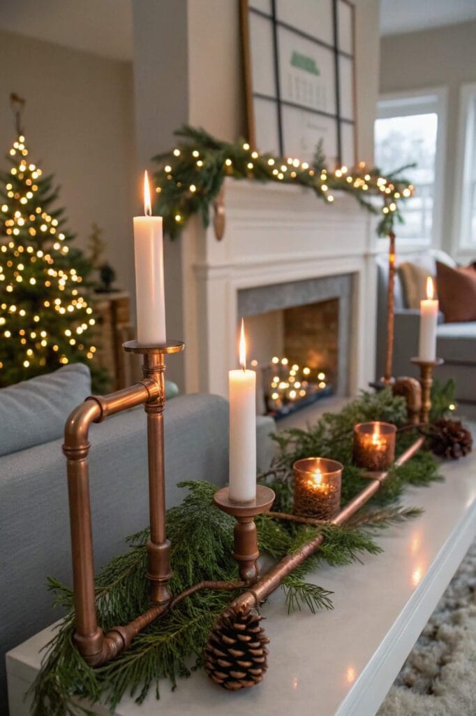 DIY Copper Pipe Candle Holders