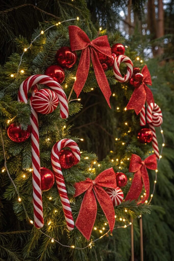 Whimsical Candy Cane Wreath