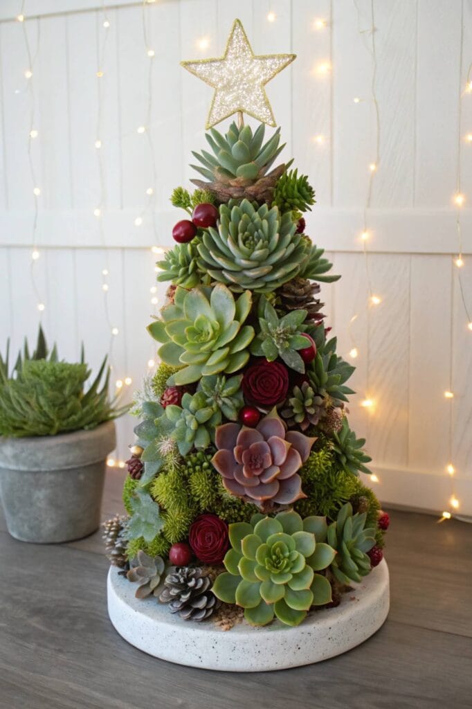 Modern Succulent Christmas Tree