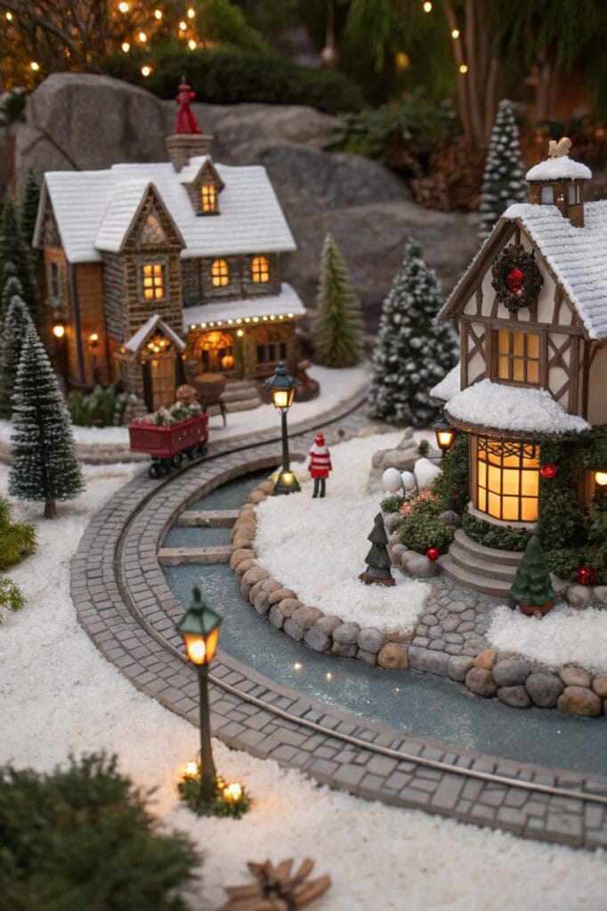 Vintage Christmas Village Display