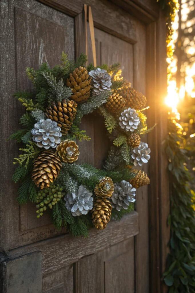 Glittery Pinecone Wreath