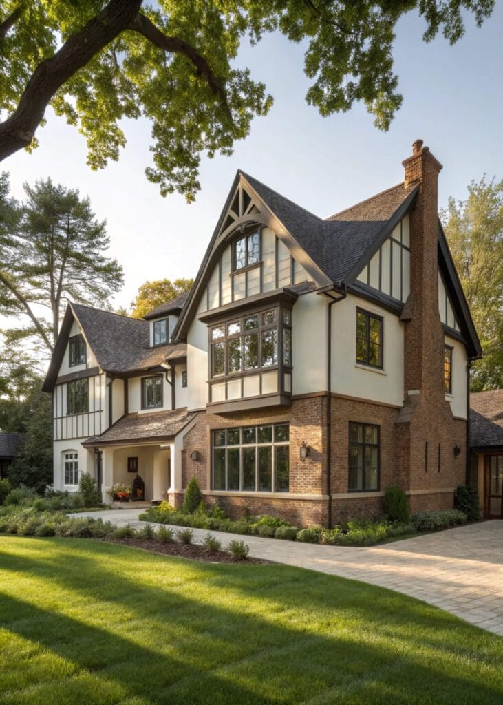 Modern Tudor Gem in Suburban Setting