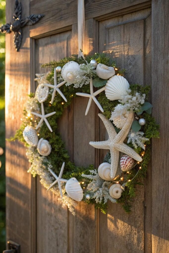 Coastal Seashell and Starfish Wreath