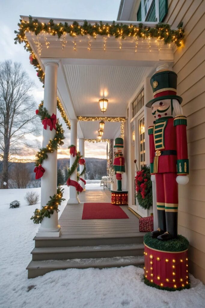 Nutcracker Themed Front Porch