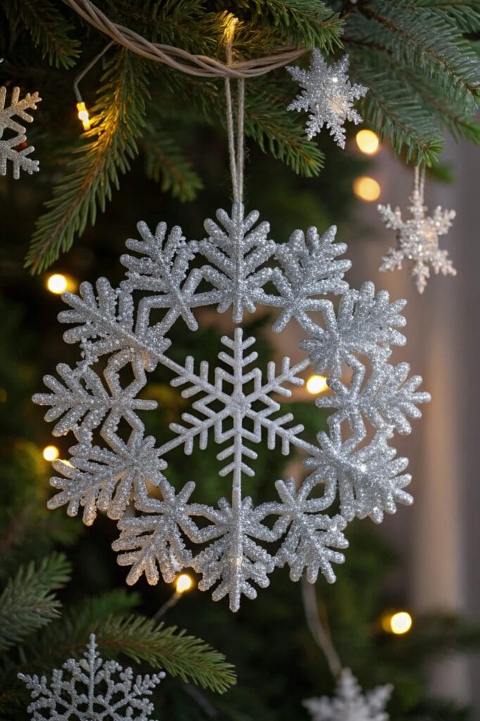 Sparkling Glitter Snowflake Wreath