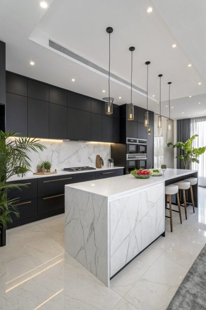 modern-kitchen-with-white-marble-countert