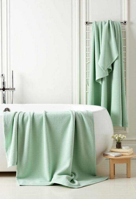 chic sage green towels