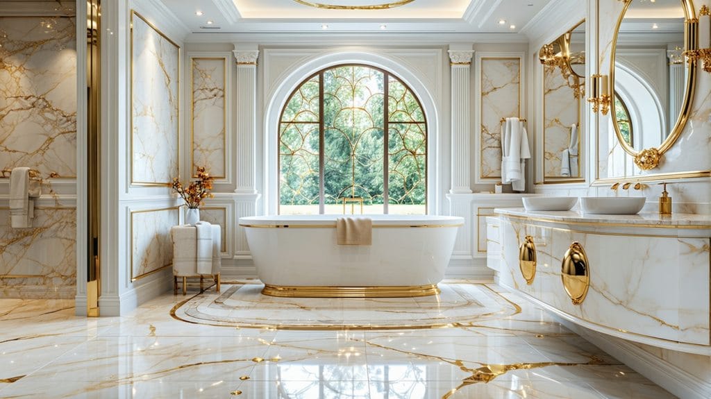 elegant golden tile design