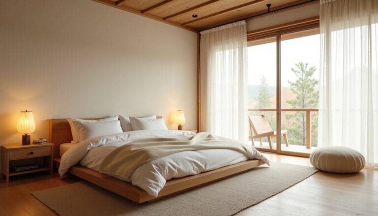 serene japandi bedroom inspiration