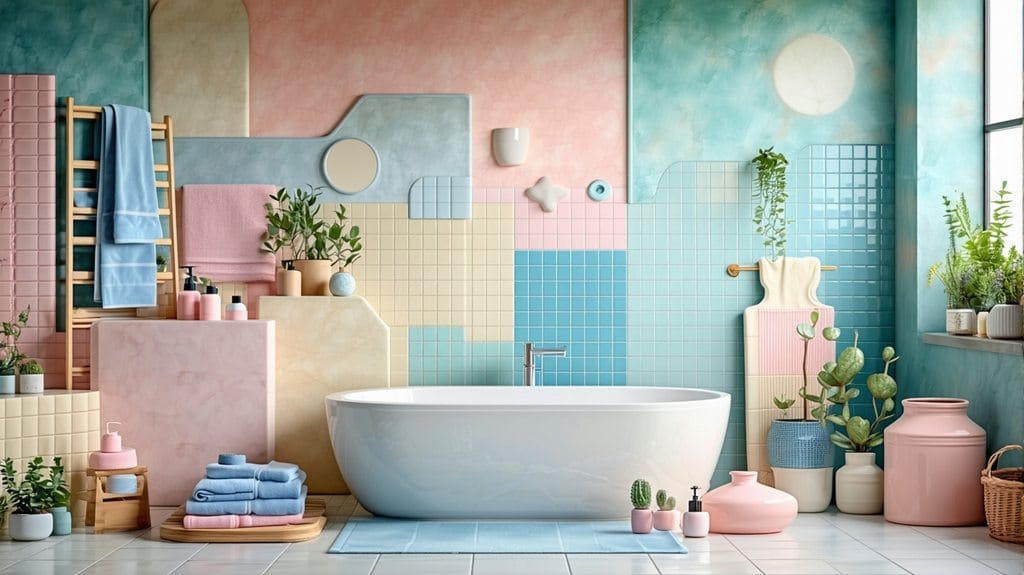 soft pastel colored tiles