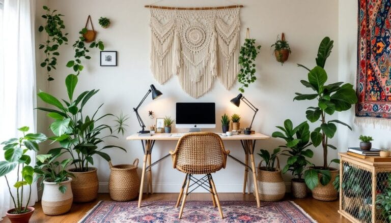 trendy boho home office