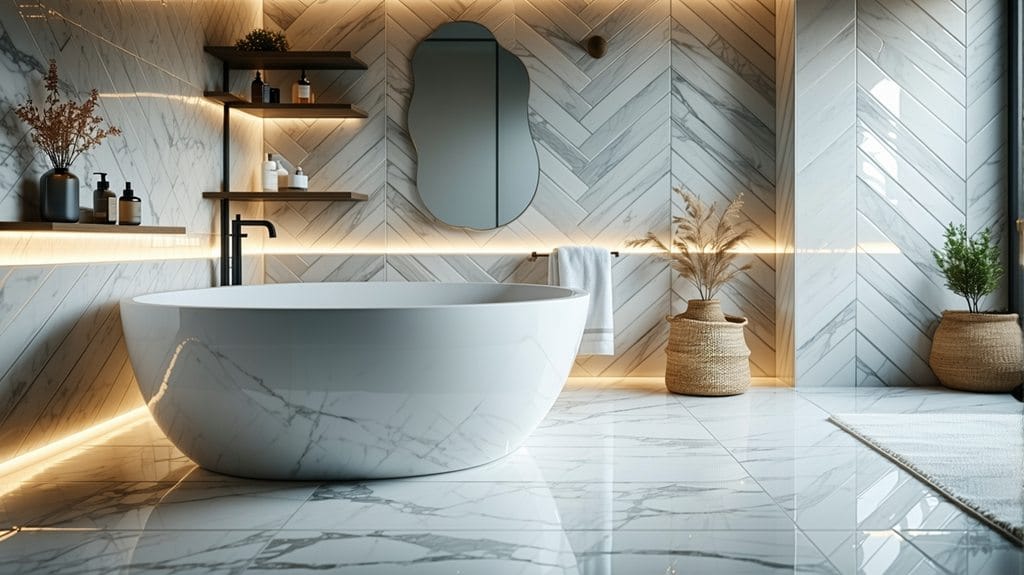 unique herringbone tile design