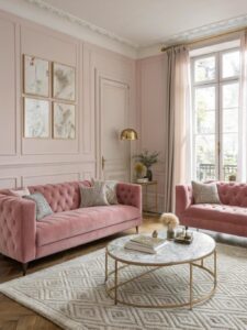 pink living room ideas