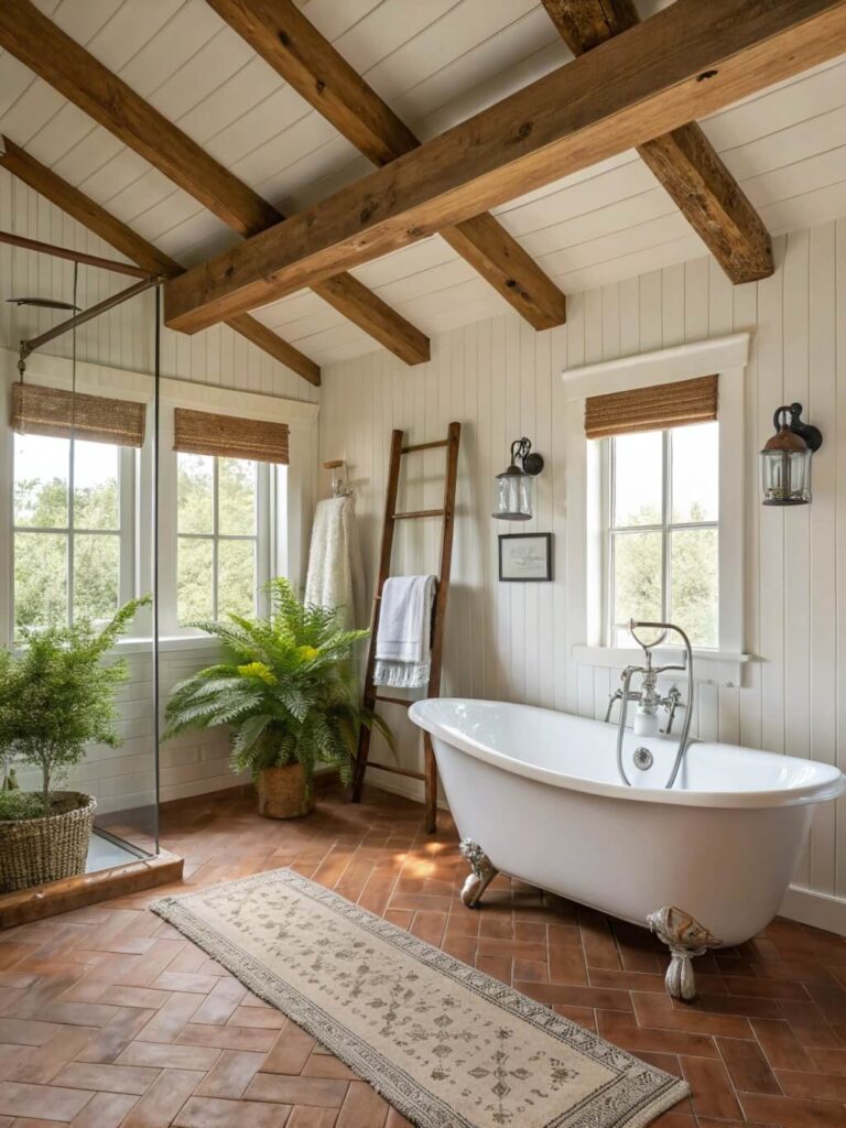 cozy farmhouse bathrooms